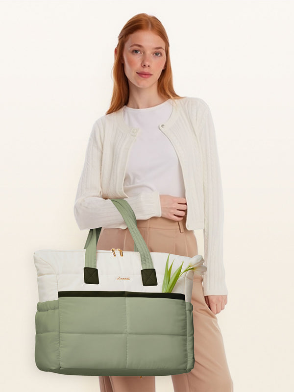 Lovevook Multi-pocket Puffer Tote Bag 15.6" 17.3" (Only Available In The US)