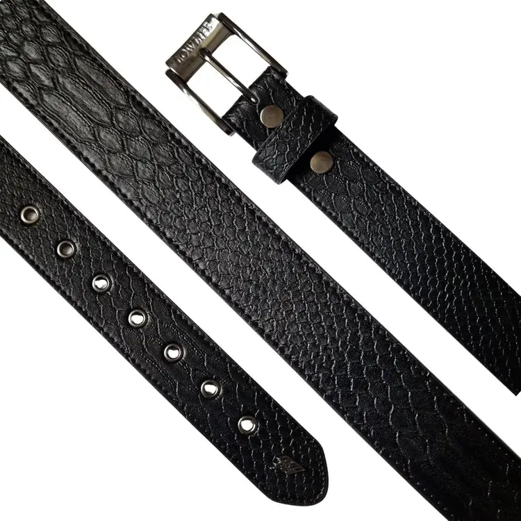 Lowlife Of London Adder Leather Belt In Black Snakeskin