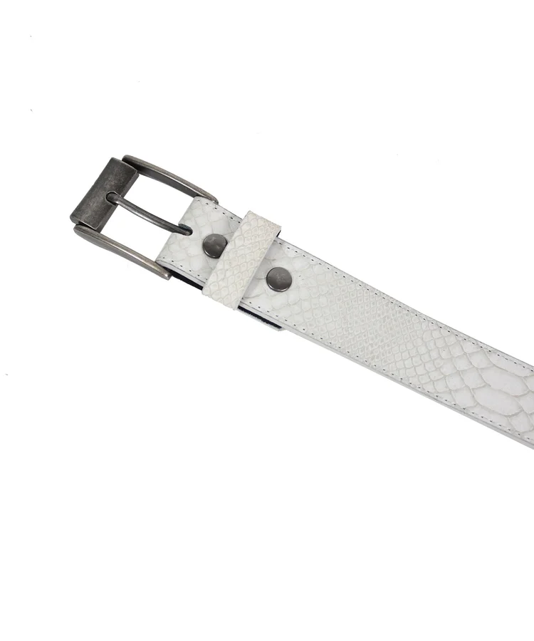 Lowlife Of London Adder Leather Belt In White Snakeskin