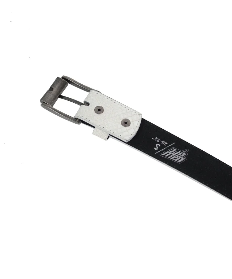 Lowlife Of London Adder Leather Belt In White Snakeskin