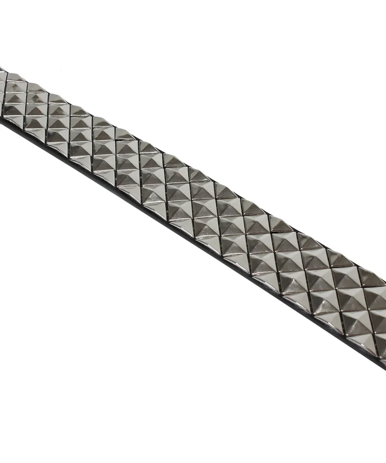 Lowlife Of London Armor Leather Belt In Black And Silver