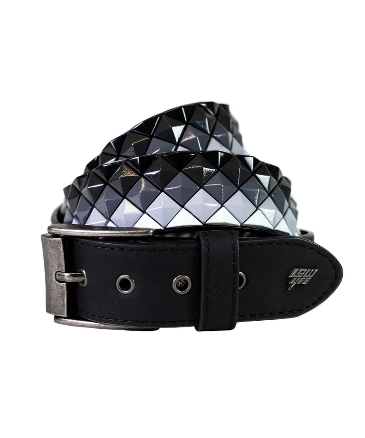 lowlife of london Armor Leather Belt in Black and White