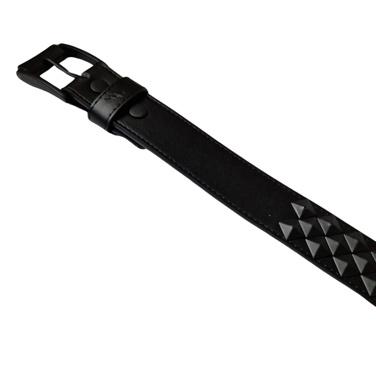 Lowlife Of London Armored Leather Belt In Matt Black