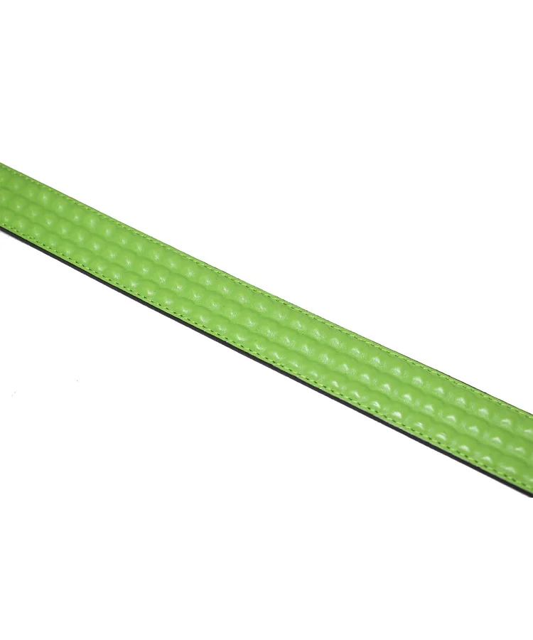 Lowlife Of London Cover Up Leather Belt In Neon Green
