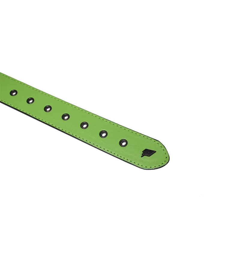 Lowlife Of London Cover Up Leather Belt In Neon Green