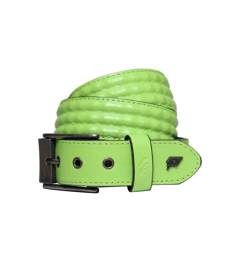 lowlife of london Cover Up Leather Belt in Neon Green