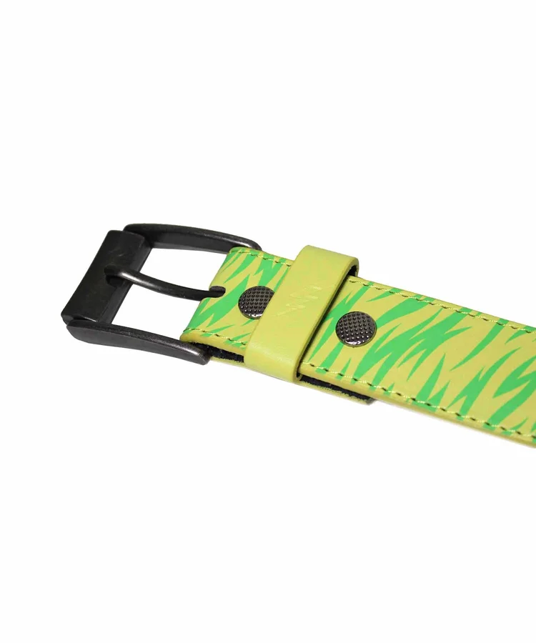 Lowlife Of London Cover Up Leather Belt In Neon Yellow