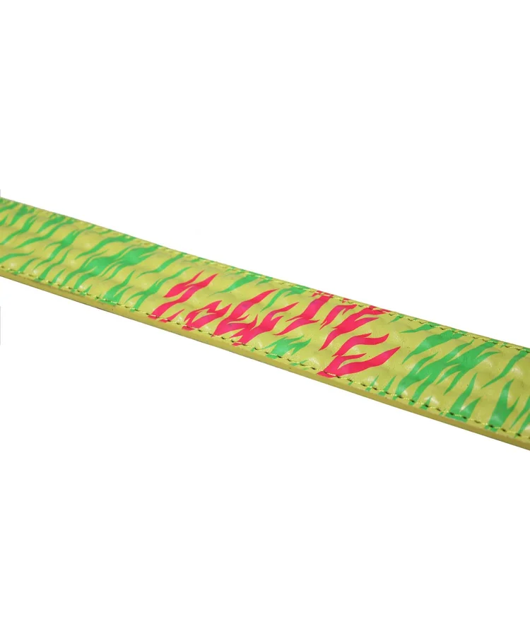 Lowlife Of London Cover Up Leather Belt In Neon Yellow