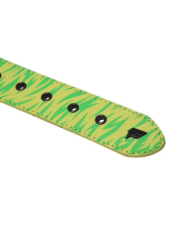 Lowlife Of London Cover Up Leather Belt In Neon Yellow