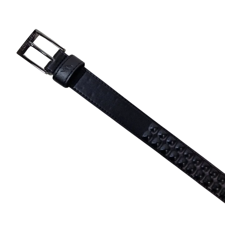 Lowlife Of London Cover Up Slim Leather Belt In Black