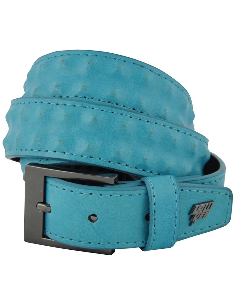lowlife of london Cover Up Slim Leather Belt in Royal Blue