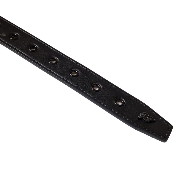 Lowlife Of London Dub Studded Leather Belt In Black And White