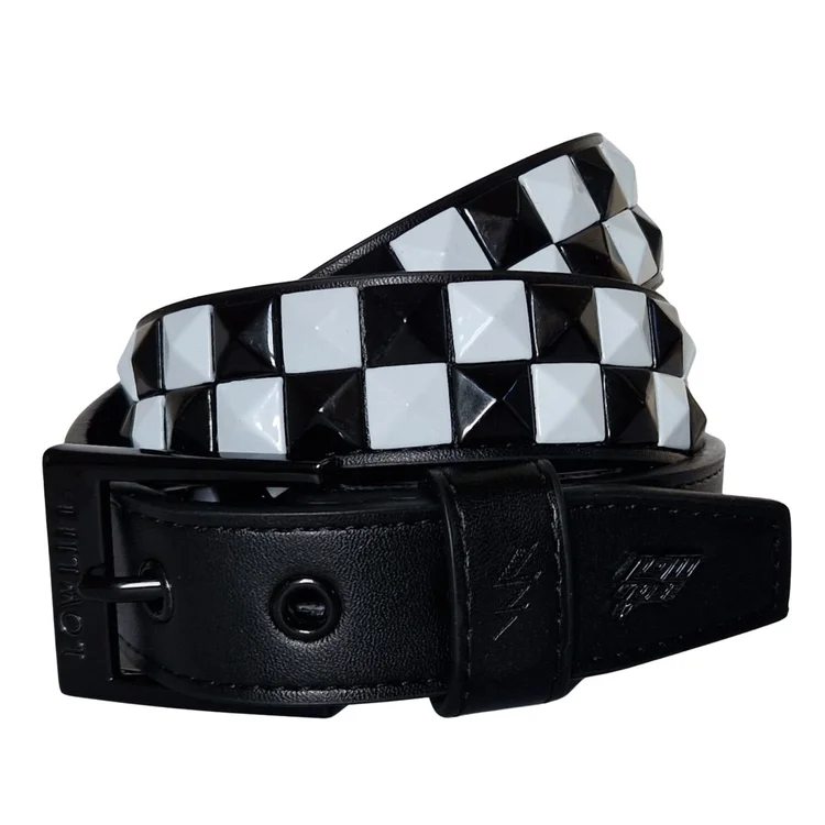 lowlife of london Dub Studded Leather Belt in Black and White