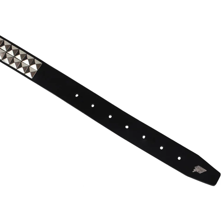 Lowlife Of London Dub Studded Leather Belt In Black Silver