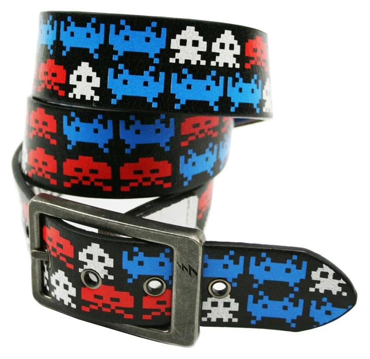 Lowlife Of London Game Over Leather Belt In Cracked White