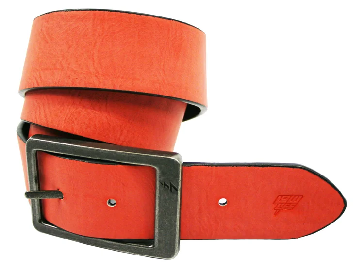 Lowlife Of London Harris Leather Belt In Matt Black