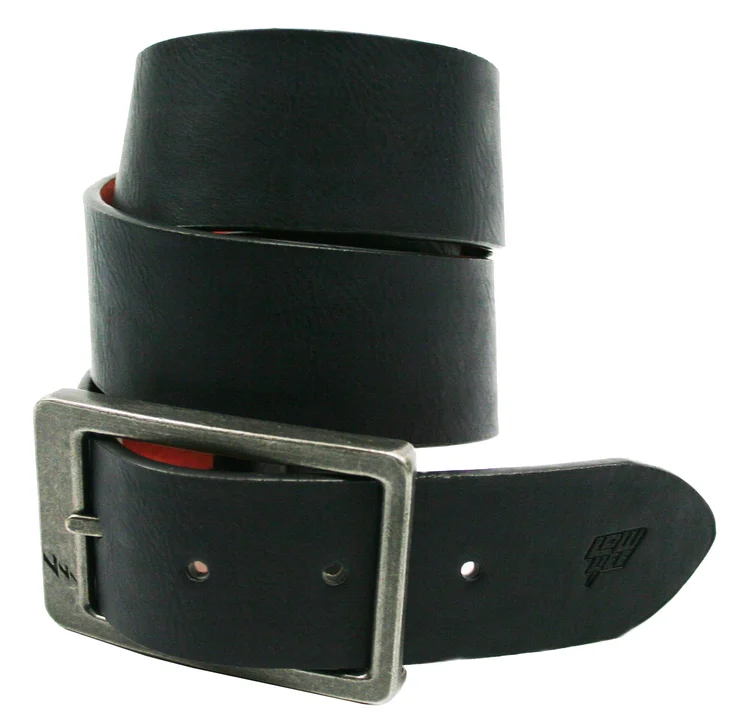 lowlife of london Harris Leather Belt in Matt Black