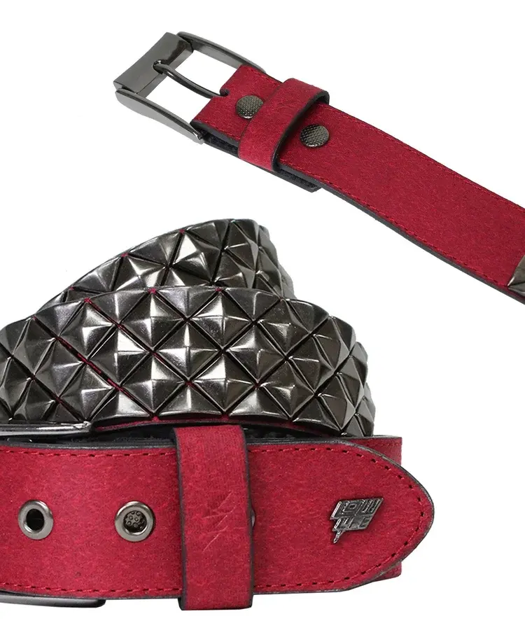 Lowlife Of London Armor Leather Belt In Red