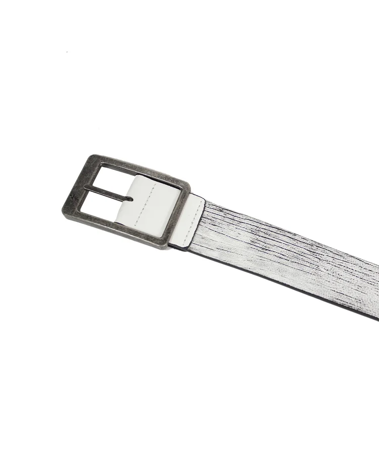 Lowlife Of London Ash Leather Belt In Tex White