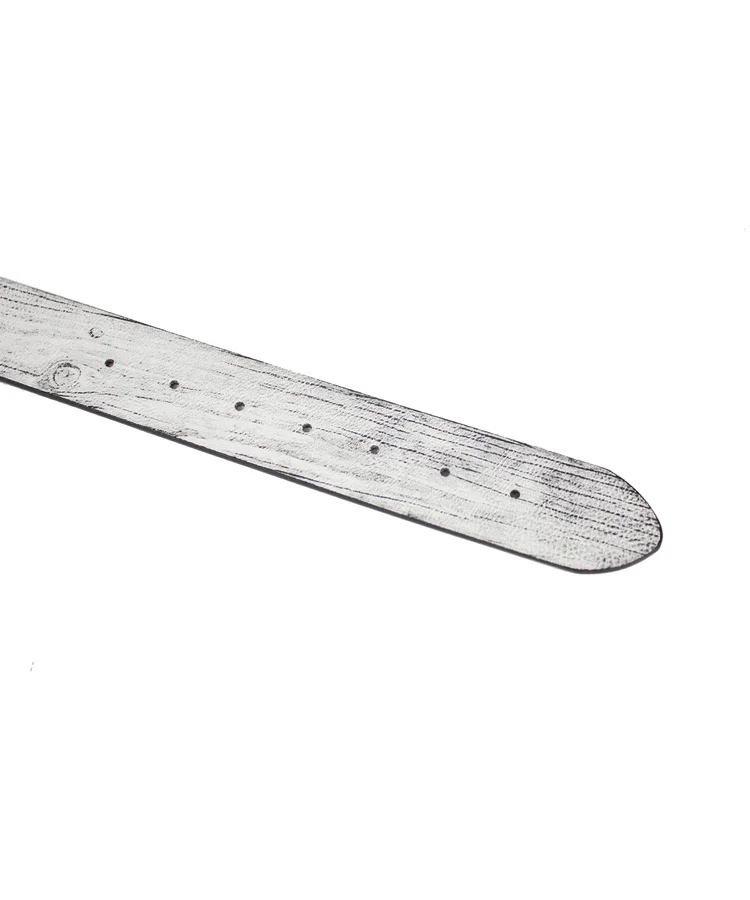 Lowlife Of London Ash Leather Belt In Tex White