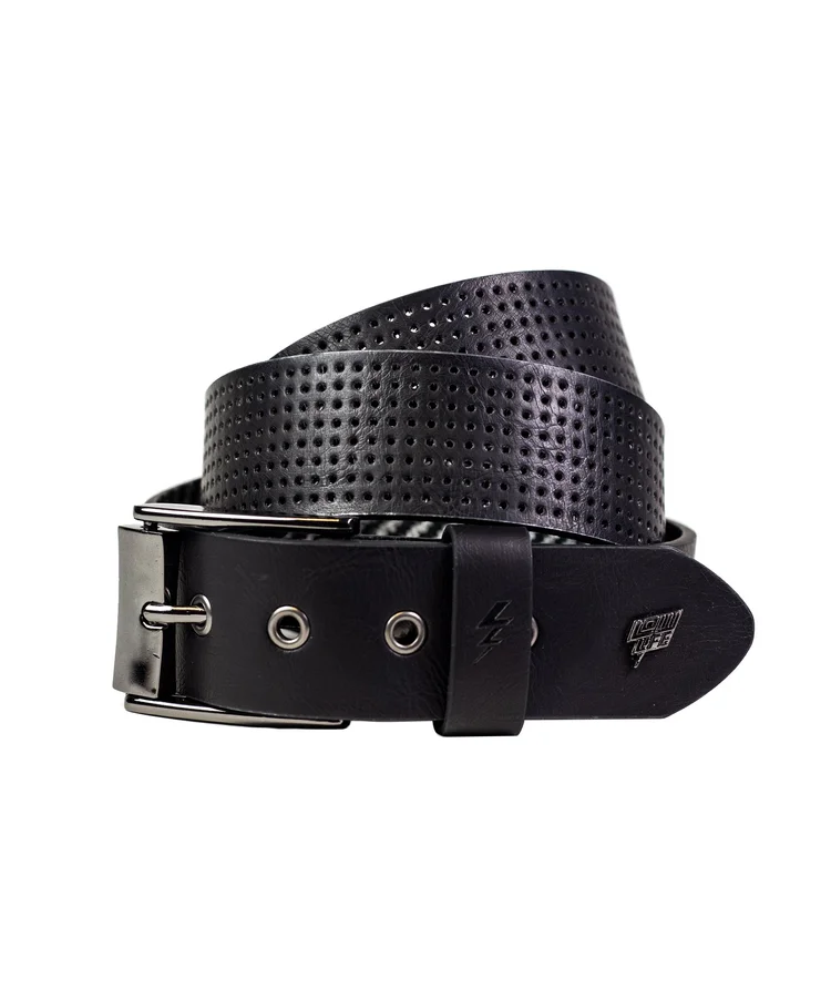 lowlife of london Clyde Leather Belt in Black