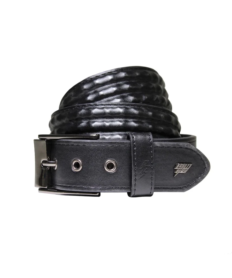lowlife of london Cover Up Leather Belt in Black