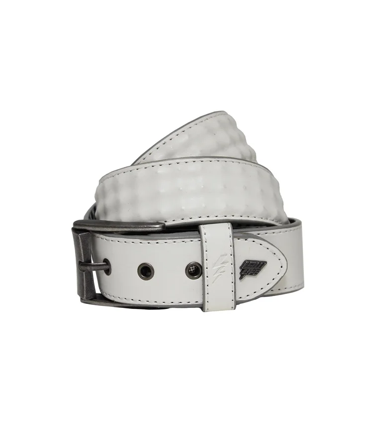 lowlife of london Cover Up Leather Belt in White