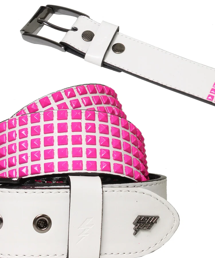 Lowlife Of London Devoid Leather Belt In White