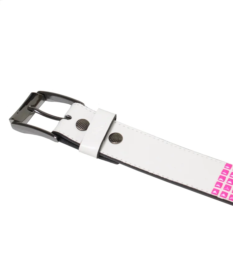 Lowlife Of London Devoid Leather Belt In White