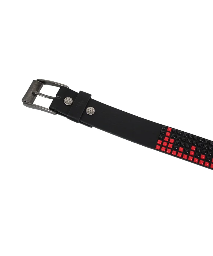 Lowlife Of London Shrink Leather Belt In Black Red