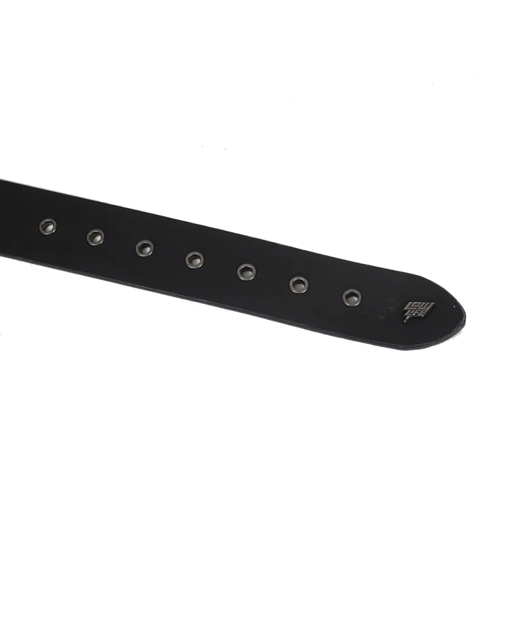 Lowlife Of London Shrink Leather Belt In Black Red