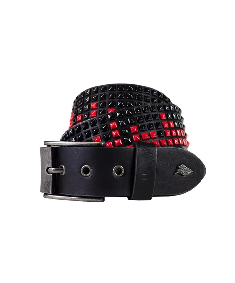 lowlife of london Shrink Leather Belt in Black Red