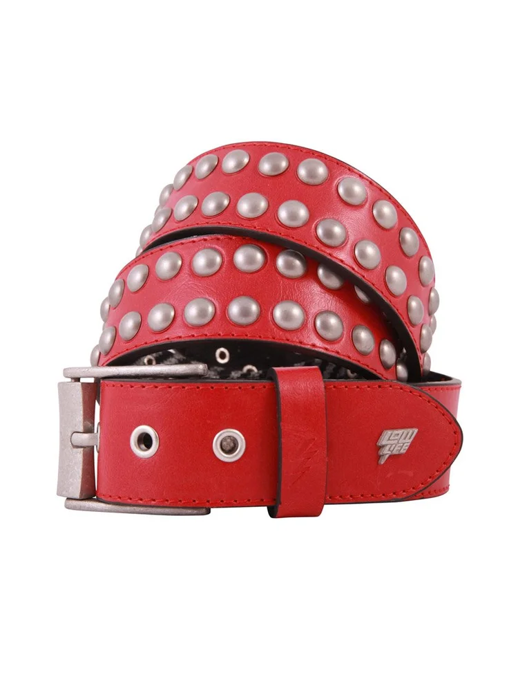 lowlife of london Sphere Leather Belt in Red