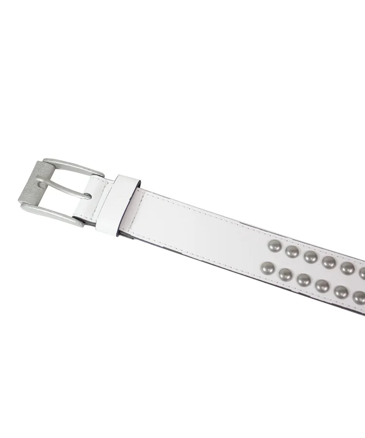 Lowlife Of London Sphere Leather Belt In White