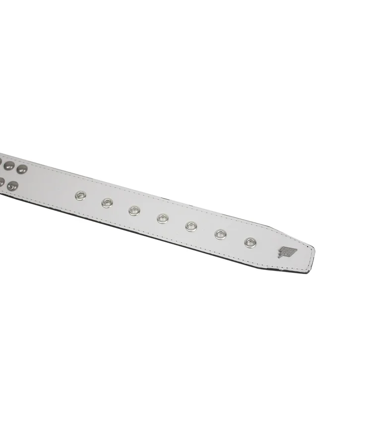 Lowlife Of London Sphere Leather Belt In White