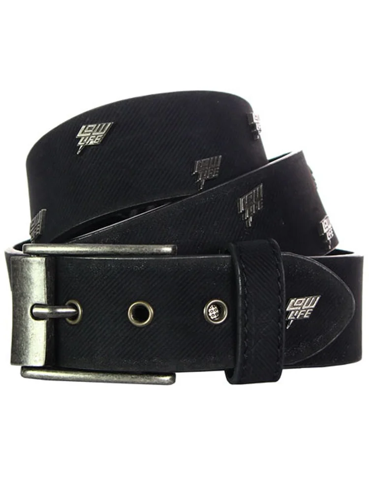 lowlife of london Storm Leather Belt in Black