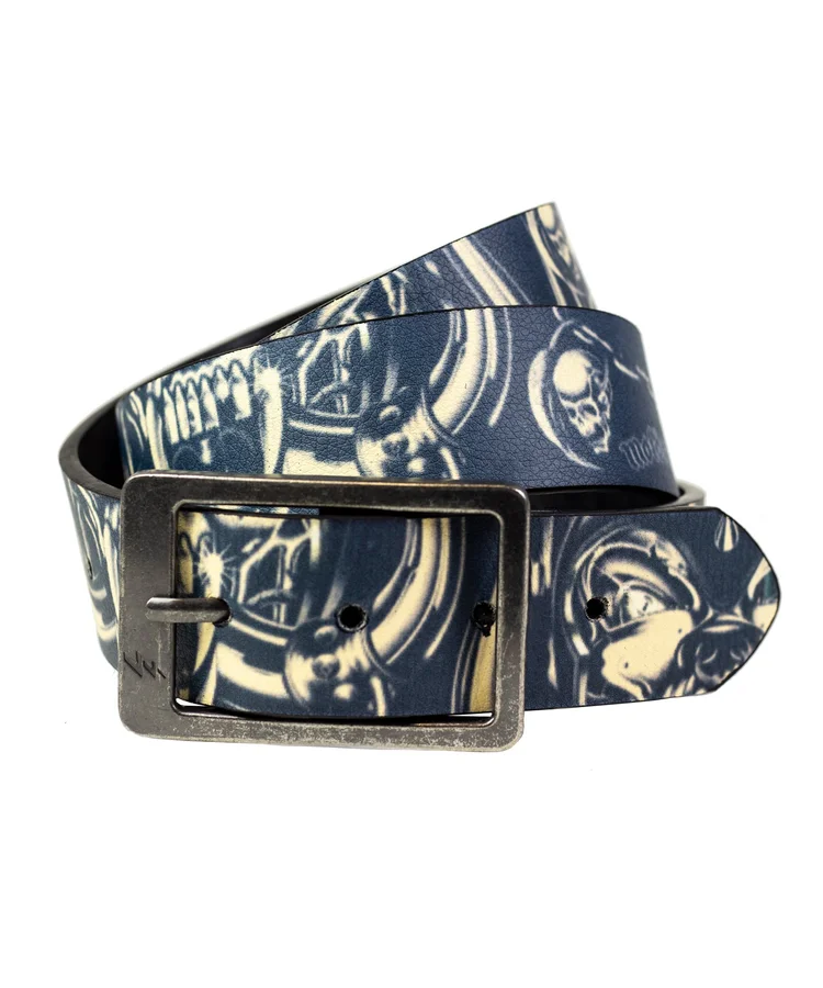 lowlife of london Motorhead Warpig Leather Belt in Black