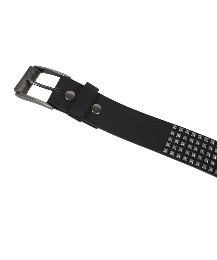 Lowlife Of London Shrink Leather Belt In Black Pewter