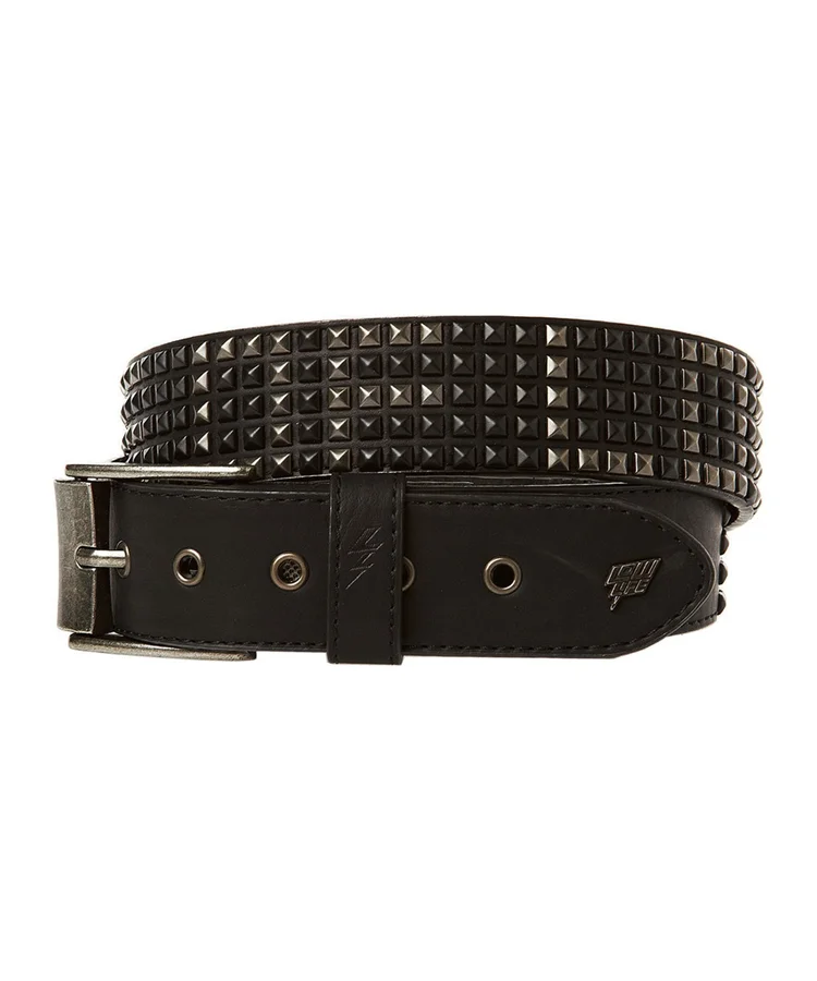 lowlife of london Shrink Leather Belt in Black Word