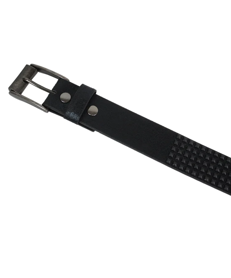 Lowlife Of London Shrink Leather Belt In Matt Black