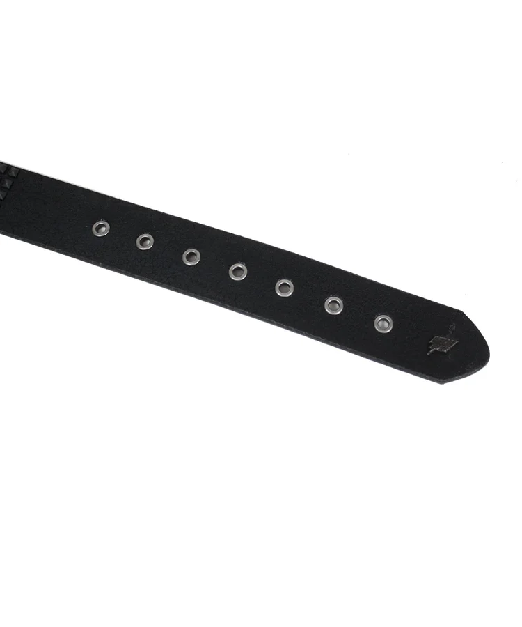 Lowlife Of London Shrink Leather Belt In Matt Black