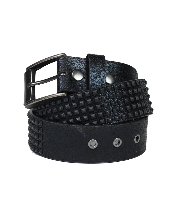 lowlife of london Shrink Leather Belt in Matt Black
