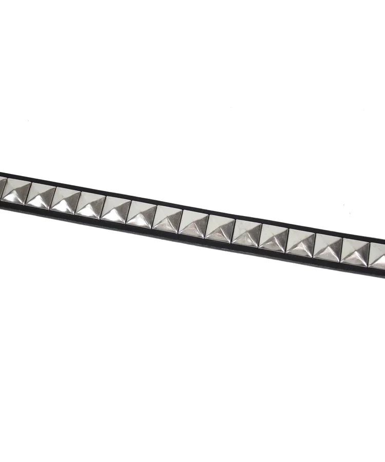 Lowlife Of London Single Stud Leather Belt In Black And Silver