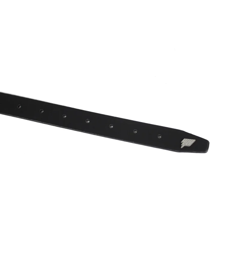 Lowlife Of London Single Stud Leather Belt In Black And Silver