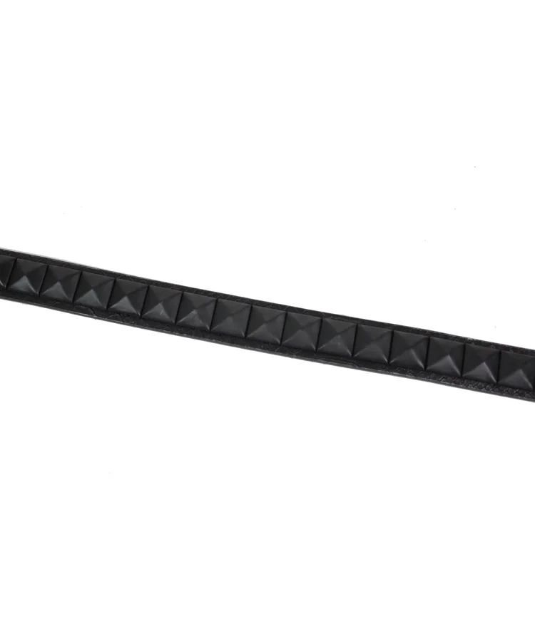 Lowlife Of London Single Stud Leather Belt In Black Snakeskin