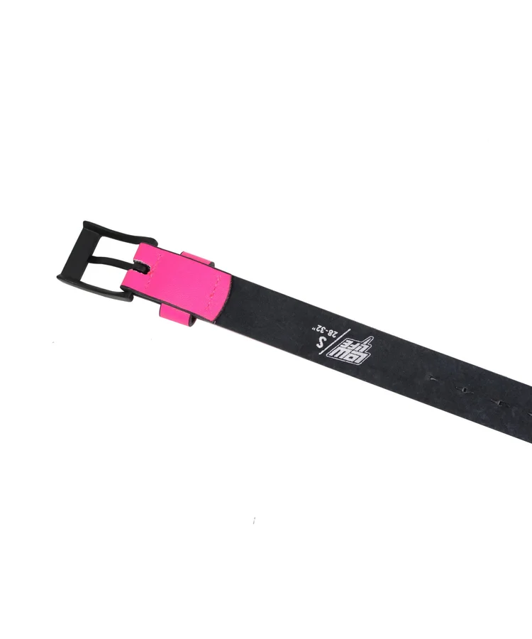 Lowlife Of London Single Stud Leather Belt In Pink And Black