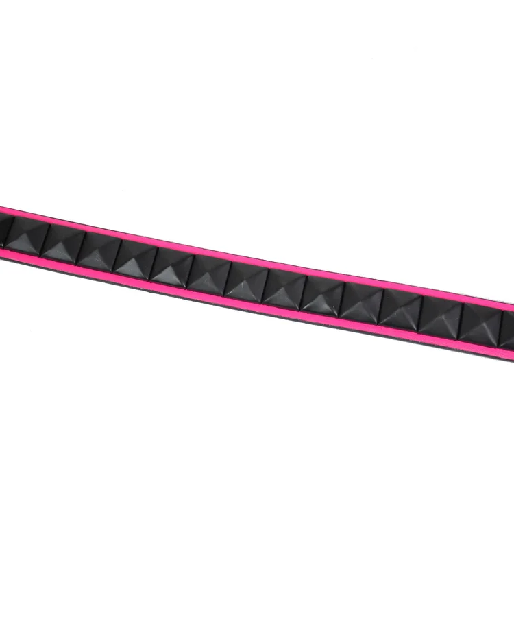 Lowlife Of London Single Stud Leather Belt In Pink And Black