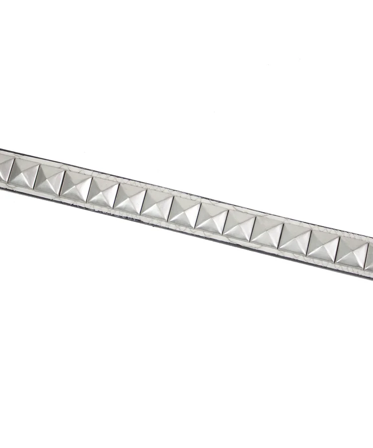 Lowlife Of London Single Stud Leather Belt In White Snakeskin