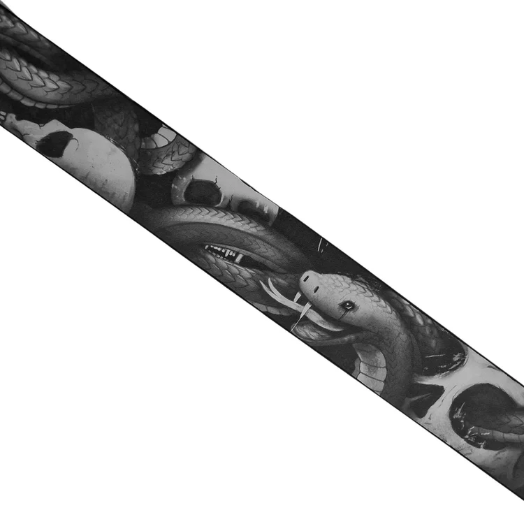 Lowlife Of London Snake Eyes James Maw Faux Leather Belt In Black And White
