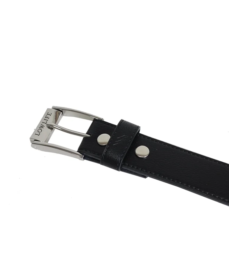 Lowlife Of London Triple S Studded Leather Belt In Black And Silver